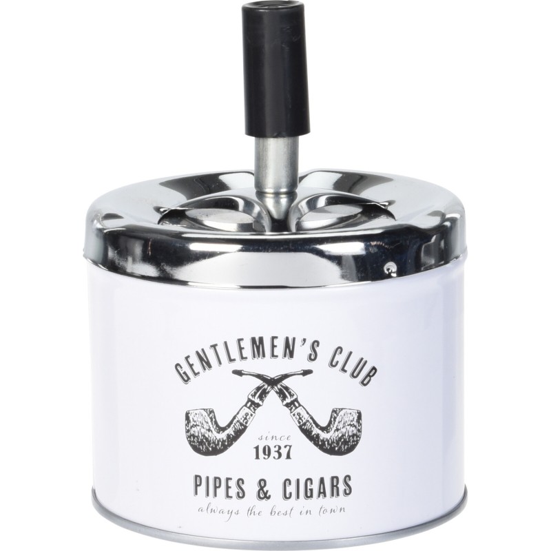 Askfat Snurr Pipor Dam Herr Metall Vit