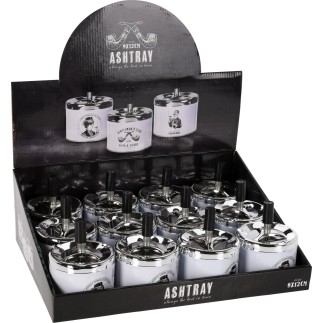 Askfat Snurr Pipor Dam Herr Metall Vit