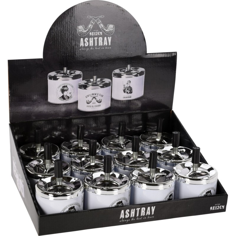 Askfat Snurr Pipor Dam Herr Metall Vit