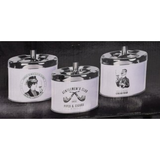 Askfat Snurr Pipor Dam Herr Metall Vit