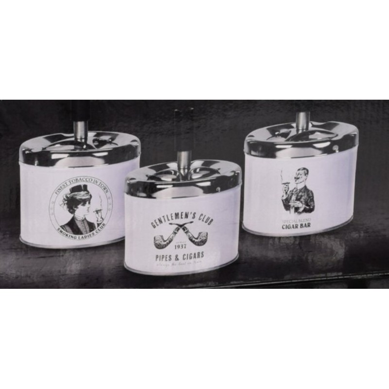 Askfat Snurr Pipor Dam Herr Metall Vit