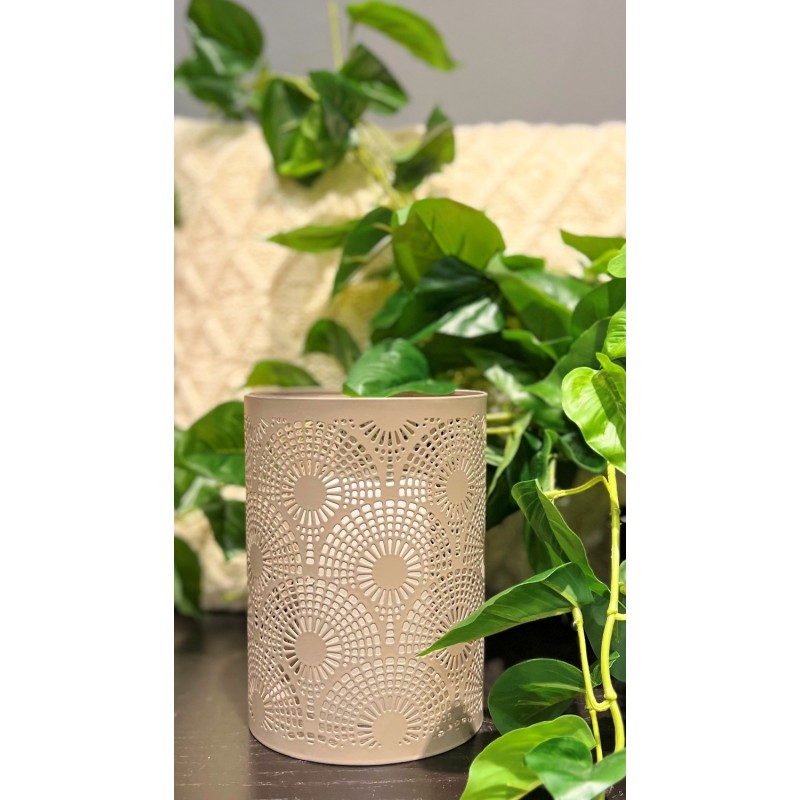 Ljushållare Bågar Ringar Mönstrad Metall Taupe 18 cm