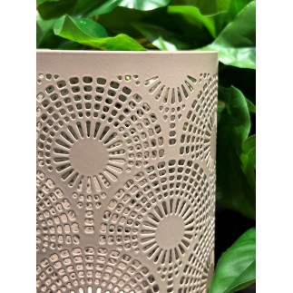 Ljushållare Bågar Ringar Mönstrad Metall Taupe 18 cm