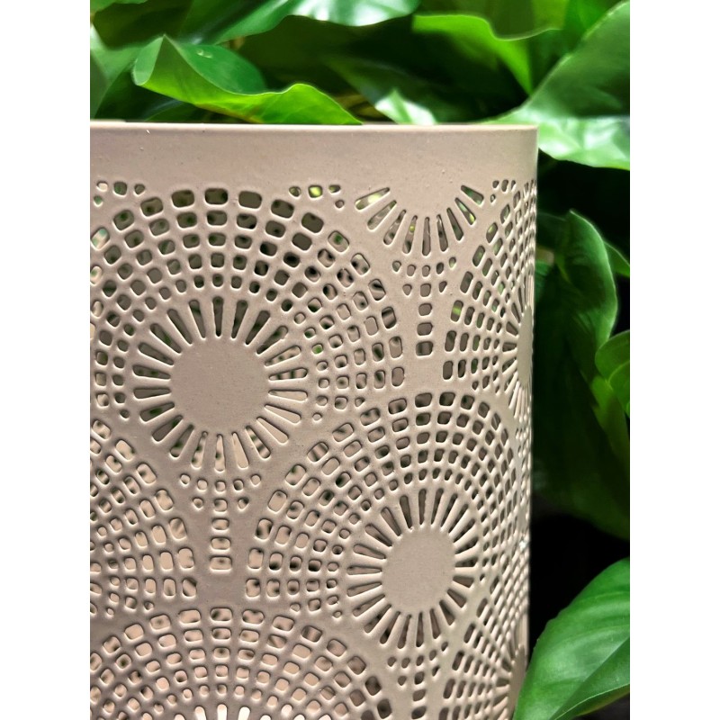 Ljushållare Bågar Ringar Mönstrad Metall Taupe 18 cm