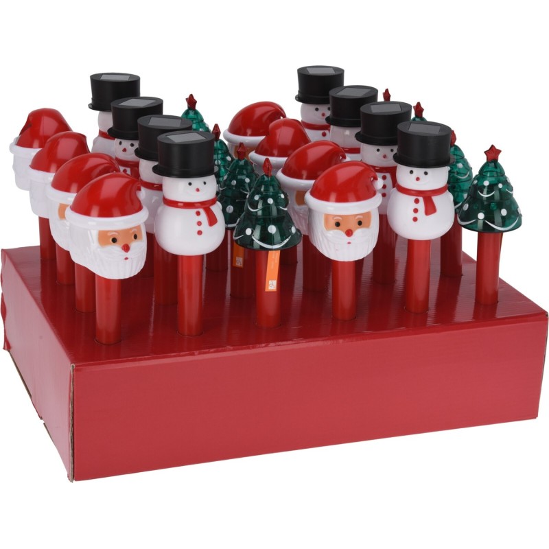 Solcellslampa Tomte Snögubbe Gran