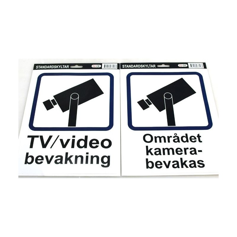 Skylt TV/Videobevakning PVC 30x40 cm