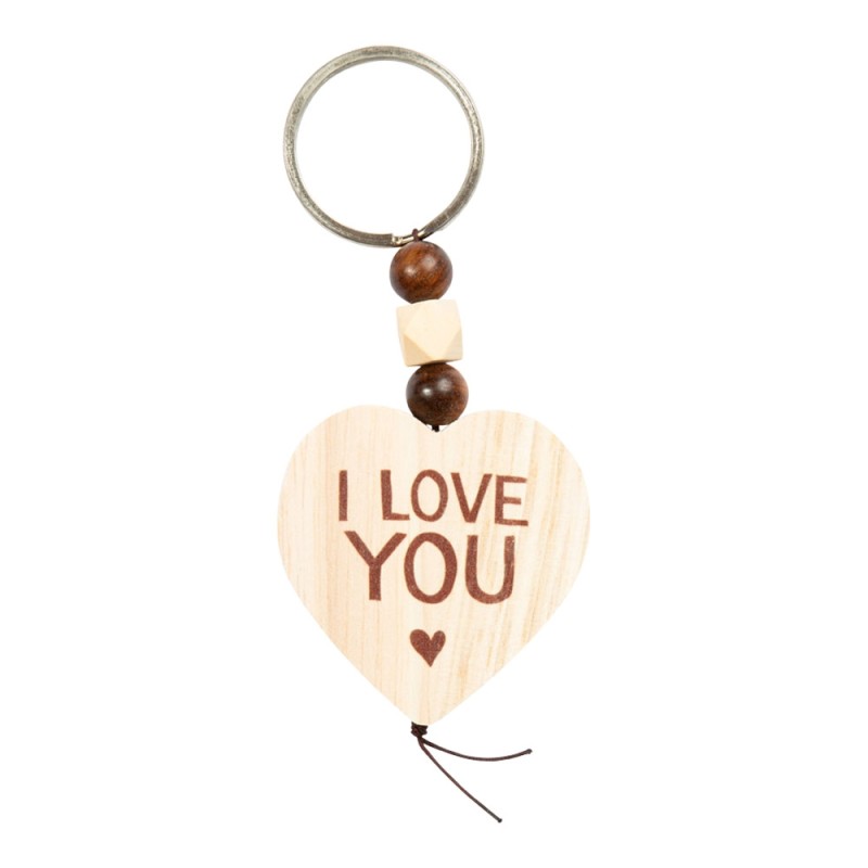 Nyckelring Trä med text