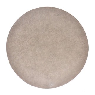 Underlägg Runt Läderlook Beige 38 cm 4-pack