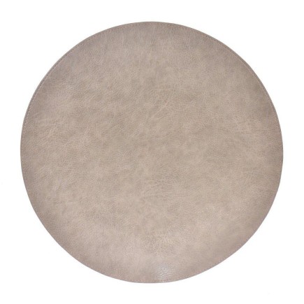 Underlägg Runt Läderlook Beige 38 cm 4-pack
