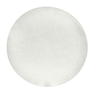Underlägg Läderlook vitt Runt 38 cm 4-pack