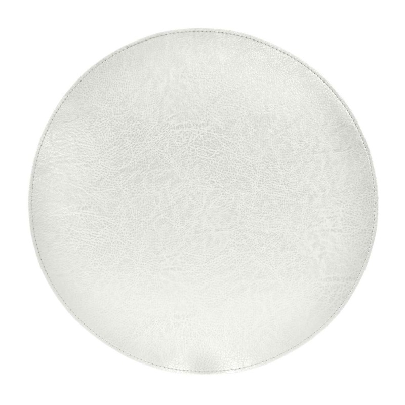 Underlägg Läderlook vitt Runt 38 cm 4-pack