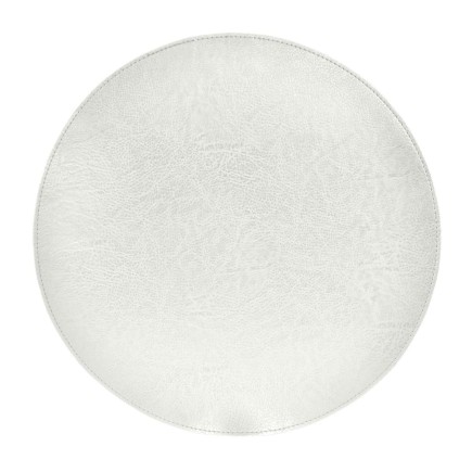 Underlägg Läderlook vitt Runt 38 cm 4-pack