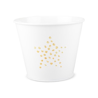 Kruka Stjärna vit plåt 3-pack