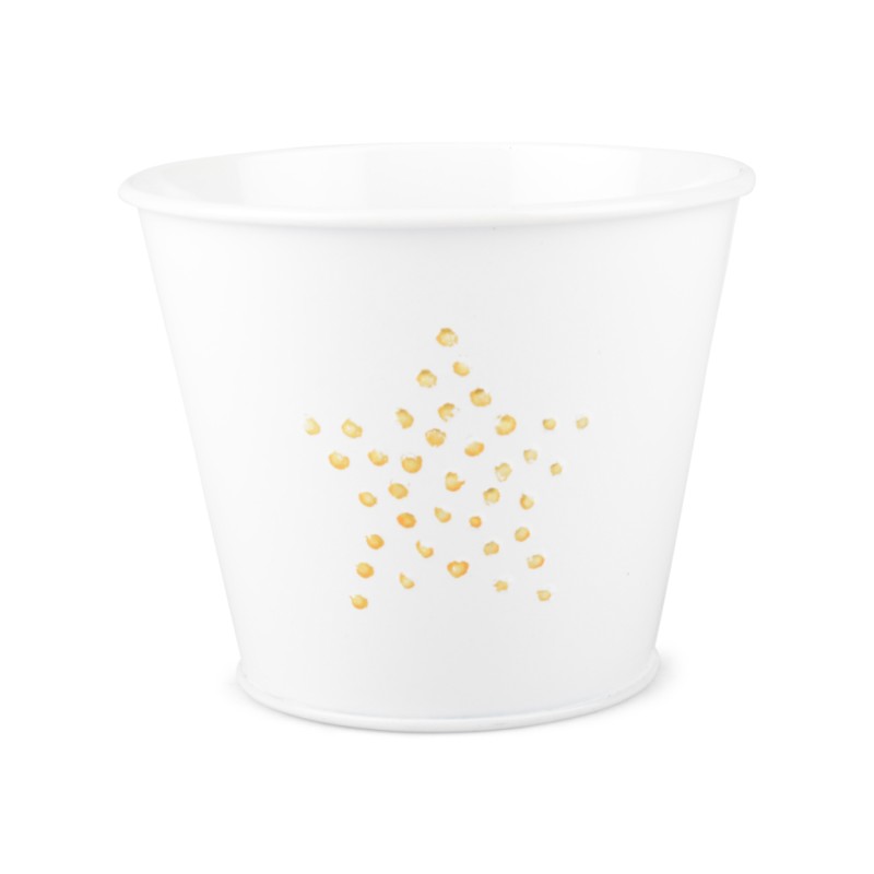 Kruka Stjärna vit plåt 3-pack