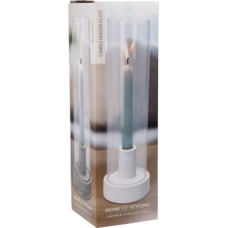 Ljushållare Ljusstake Glas Vit Svart Beige