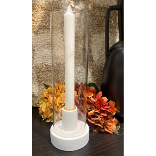 Ljushållare Ljusstake Glas Vit Svart Beige