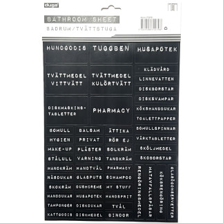 Etiketter Badrum Tvättstuga
