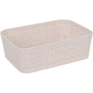 Korg Förvaring Beige Flätad Plast 19x13,5 cm 2-pack
