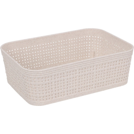 Korg Förvaring Beige Flätad Plast 19x13,5 cm 2-pack