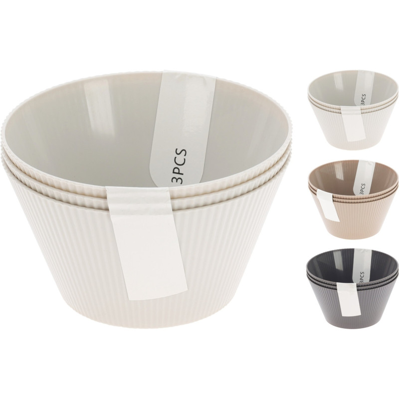 Skål Grå 3-pack Melamin Skål Grå 3-pack Melamin