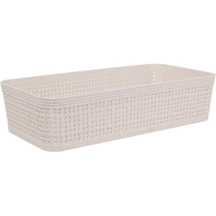 Korg Förvaring Beige Flätad Plast 25,3x13,3 cm 2-pack