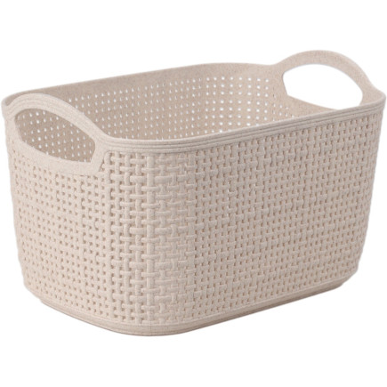 Korg Förvaring Beige Flätad Plast 24x16x14 cm