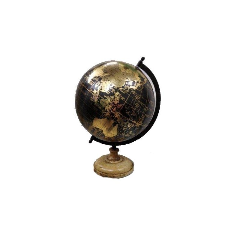 Jordglob antik träfot 34 cm