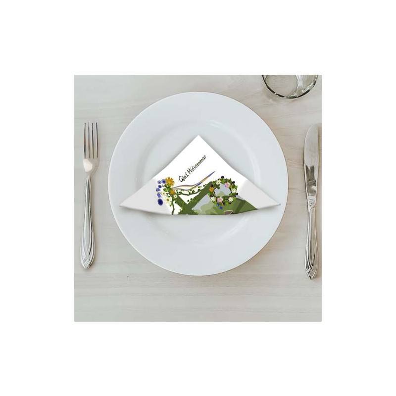 Servetter Midsommarstång 33x33cm 20-pack