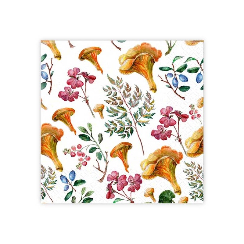 Servetter Skogens Guld Kantareller 33x33 cm 20-pack