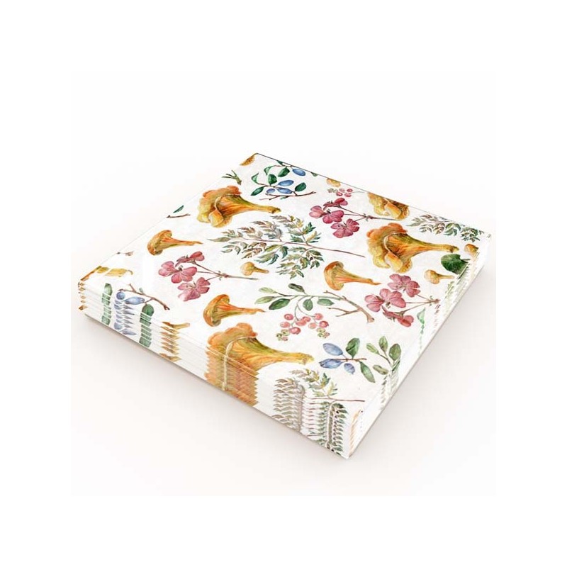 Servetter Skogens Guld Kantareller 33x33 cm 20-pack