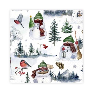 Servetter Snögubbeland 33x33 cm 20-pack
