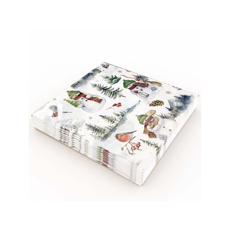 Servetter Snögubbeland 33x33 cm 20-pack