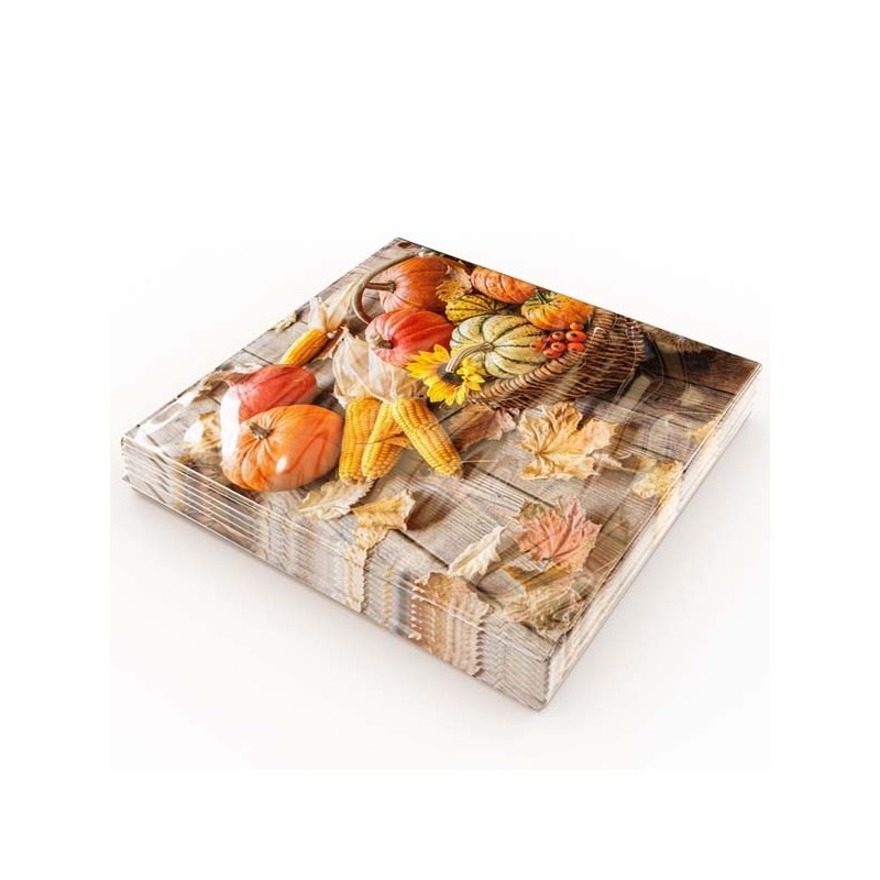 Kaffeservetter Skördekorg 25x25 cm 20-pack