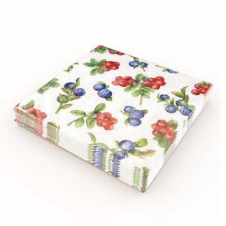 Servetter Blåbär/Lingon 33x33cm 20-pack