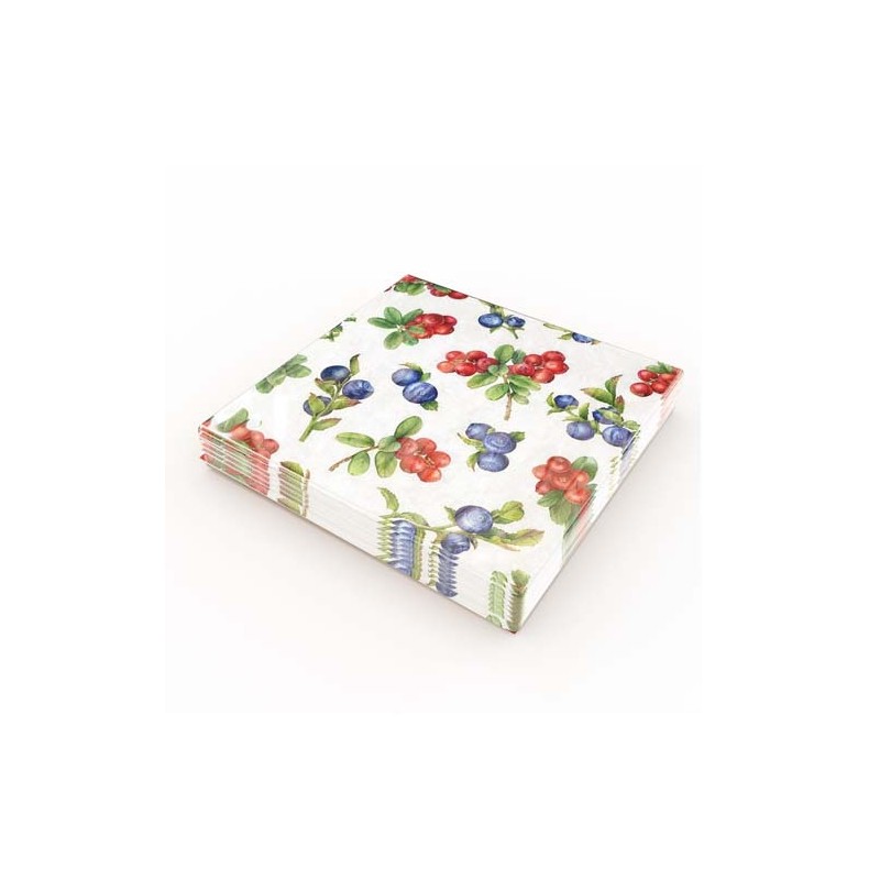 Servetter Blåbär/Lingon 33x33cm 20-pack