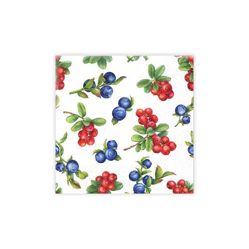 Servetter Blåbär/Lingon 33x33cm 20-pack