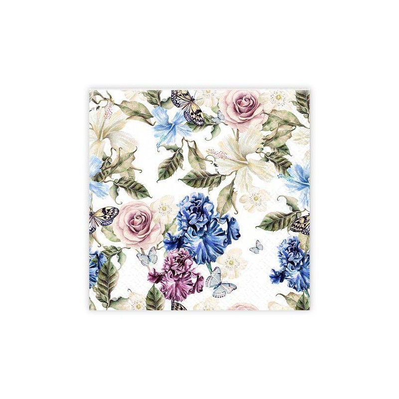 Servetter Blomsterfjäril 33x33cm 20-pack