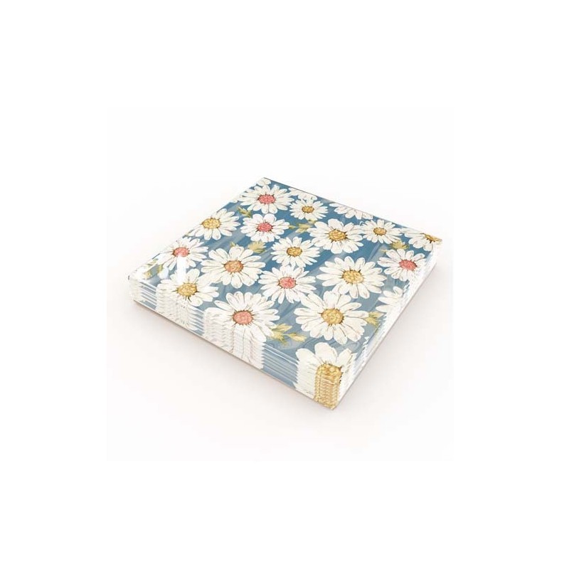 Servetter Blå prästkrage 33x33cm 20-pack