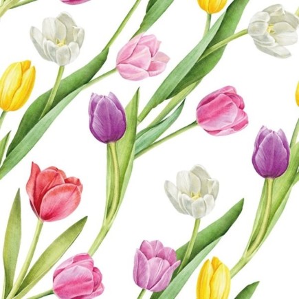 Kaffeservetter Tulpaner 25x25 cm 20-pack