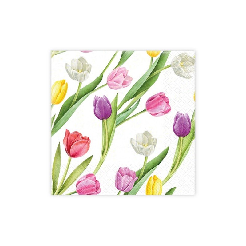 Kaffeservetter Tulpaner 25x25 cm 20-pack