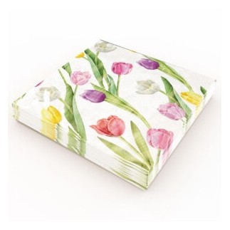 Kaffeservetter Tulpaner 25x25 cm 20-pack