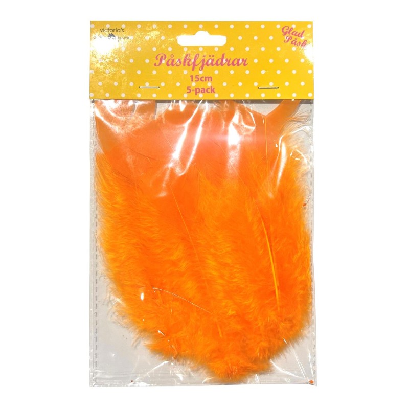 Påskfjädrar Orange 5-pack