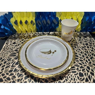 Mugg Student Vit/Guld 8-pack