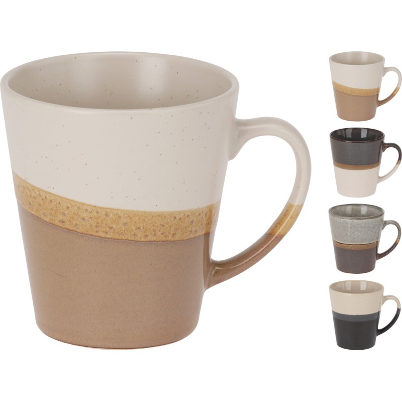 Mugg Grå/Brun Keramik 30 cl 4-pack