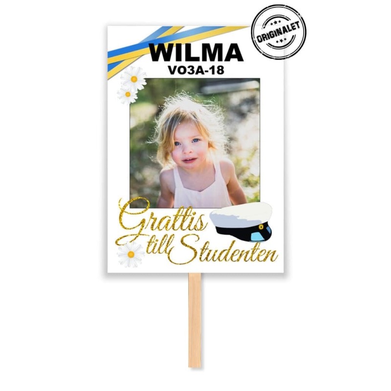 Studentskylt 50x70cm GLITTER NR 06