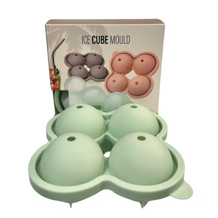 Iskub Bollar 4-fack Grön Rosa Grå