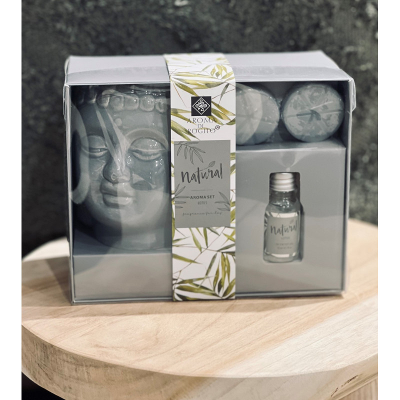 Aromaset Buddha Aromalampa Vax Doftolja Lotus Presentset