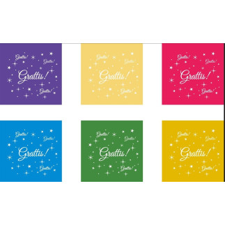 Ballonger Grattis Mixade färger 25 cm 10-pack