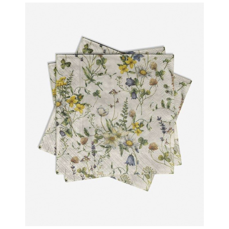 Kaffeservetter Ängsblommor 25x25cm 20-pack