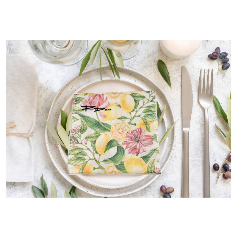 Servetter Citroner 33x33 cm 20-pack